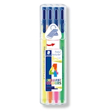 Triplus® textsurfer® 4-pack, i STAEDTLER-box, 1-4 mm fiberspets. 4 Neonfärger