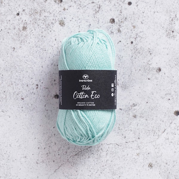 Tilda Cotton Eco Bomullsgarn 25 gr Fresh Mint (426281) Svarta Fåret