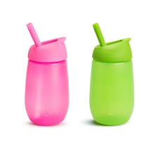 Munchkin Sugrörsmugg Simple Clean 300ml, 2-p Rosa/Grön