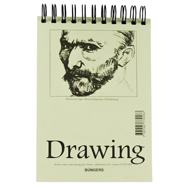 Teckningsblock A5 135g 40 blad Bungers