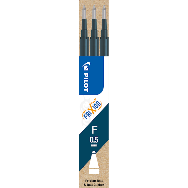 Patron Refill Frixion Ball Clicker 0,5 mm Blåsvart 3-pack Pilot