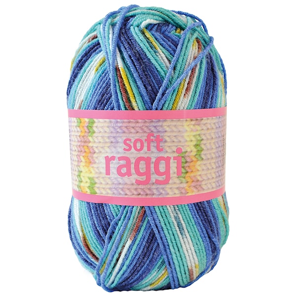 Soft Raggi 100g Turkos/Blå print (31208)