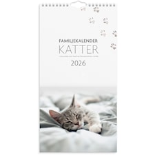 Familjekalender 2026 Katter 220x430 mm Burde