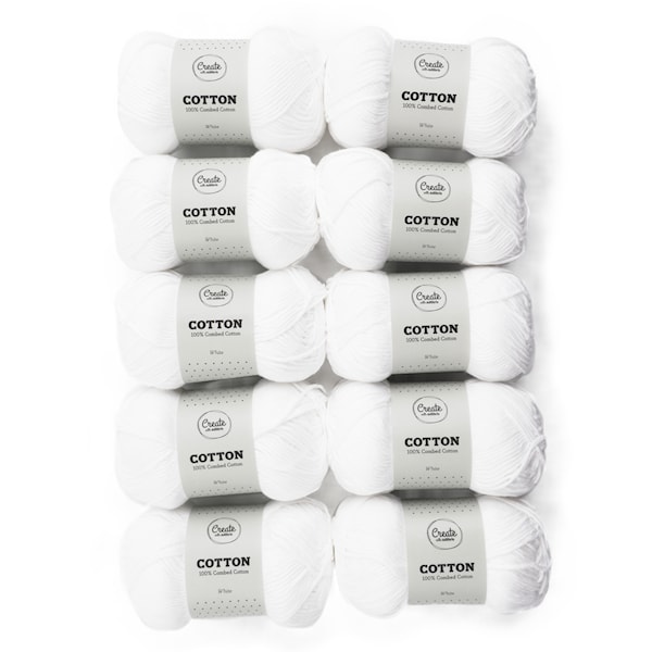Adlibris Bomull 8/9 Garn 100g White A027 10-pack
