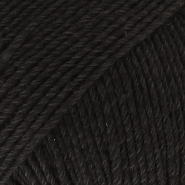 Drops Cotton Merino Uni Colour Lanka Villasekoitus 50g Black 02