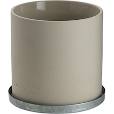 ERNST Kruka med Zinkfat 12 cm Natur