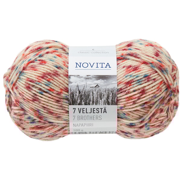 Novita 7 Veljestä Napapiiri Lanka Villasekoite 100 g, naali 851