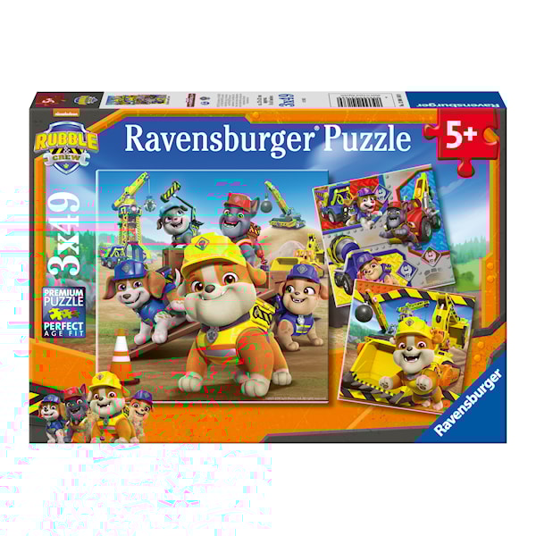 Rubble & Crew Work Vechicles Puslespill 3x49 biter, Ravensburger