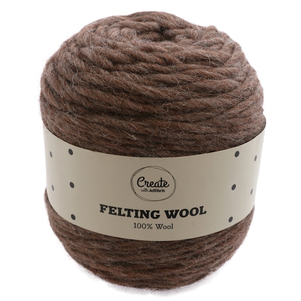 Adlibris Felting Wool 100g Brown Melange A127