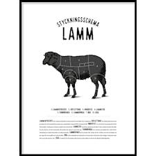 Styckningsschema lamm Poster50x70cm