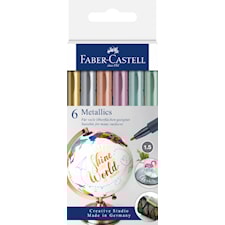 Metallics 6 tusjer Faber-Castell