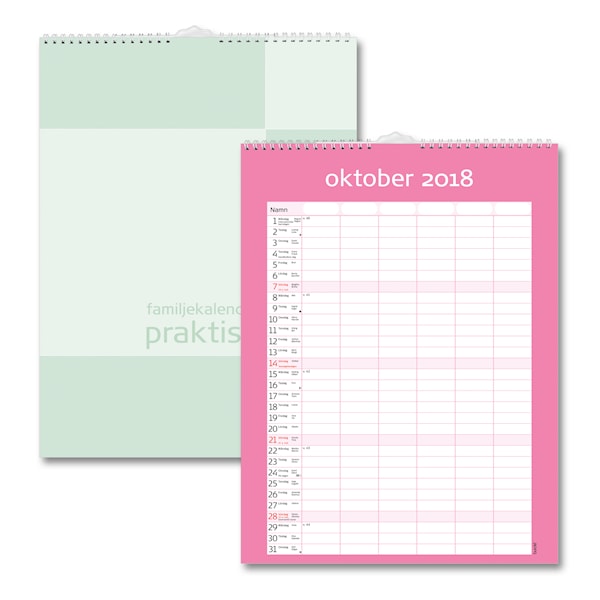 Väggkalender 18-19 Burde Familjekalender Praktisk