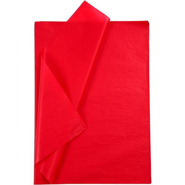 Silkespapper, 50x70 cm, 14 g, röd, 10 ark/ 1 förp.