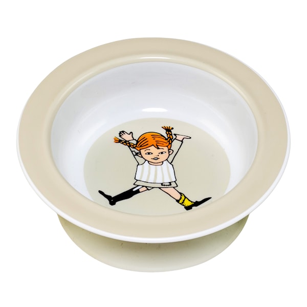 Rätt Start Pippi Sirkus tallerken med sugekopp Ø15,5 cm Beige