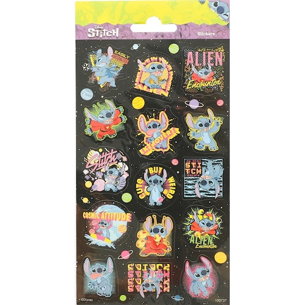 Klistermerker Stitch Glitter 1 ark