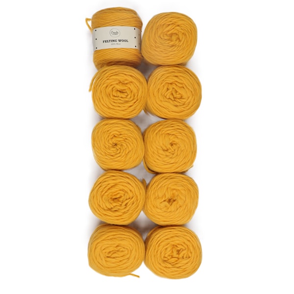 Adlibris Felting Wool 100g Mustard Yellow A102 10-pack