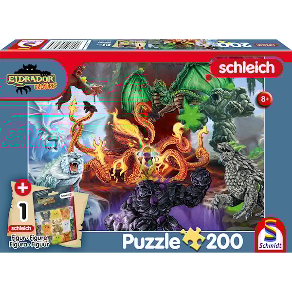 Puslespill Uhyggelige skapninger med Schleich mini figur 200 brikker Schmidt