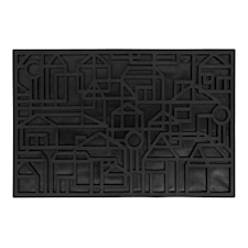 Dixie Villastad Dørmatte Gummi 90x60 cm Sort