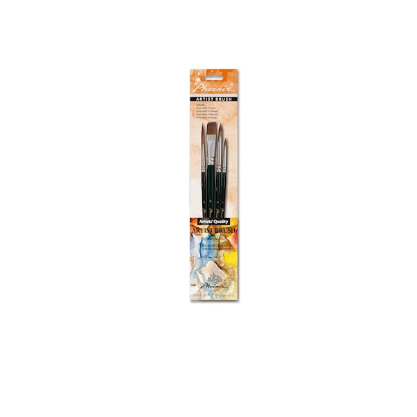 Konstäspenslar Kort S 4 Set Brun Nylon