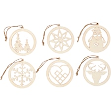 Juleoppheng, dia. 8 cm, tykkelse 0,3 cm, 6 stk./ 1 pk.