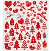 Stickers, rød/hvit jul, 15x16,5 cm, 1 ark