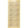 Ääriviivatarra, kulta, Joulukynttilät, 10x23 cm, 1 ark